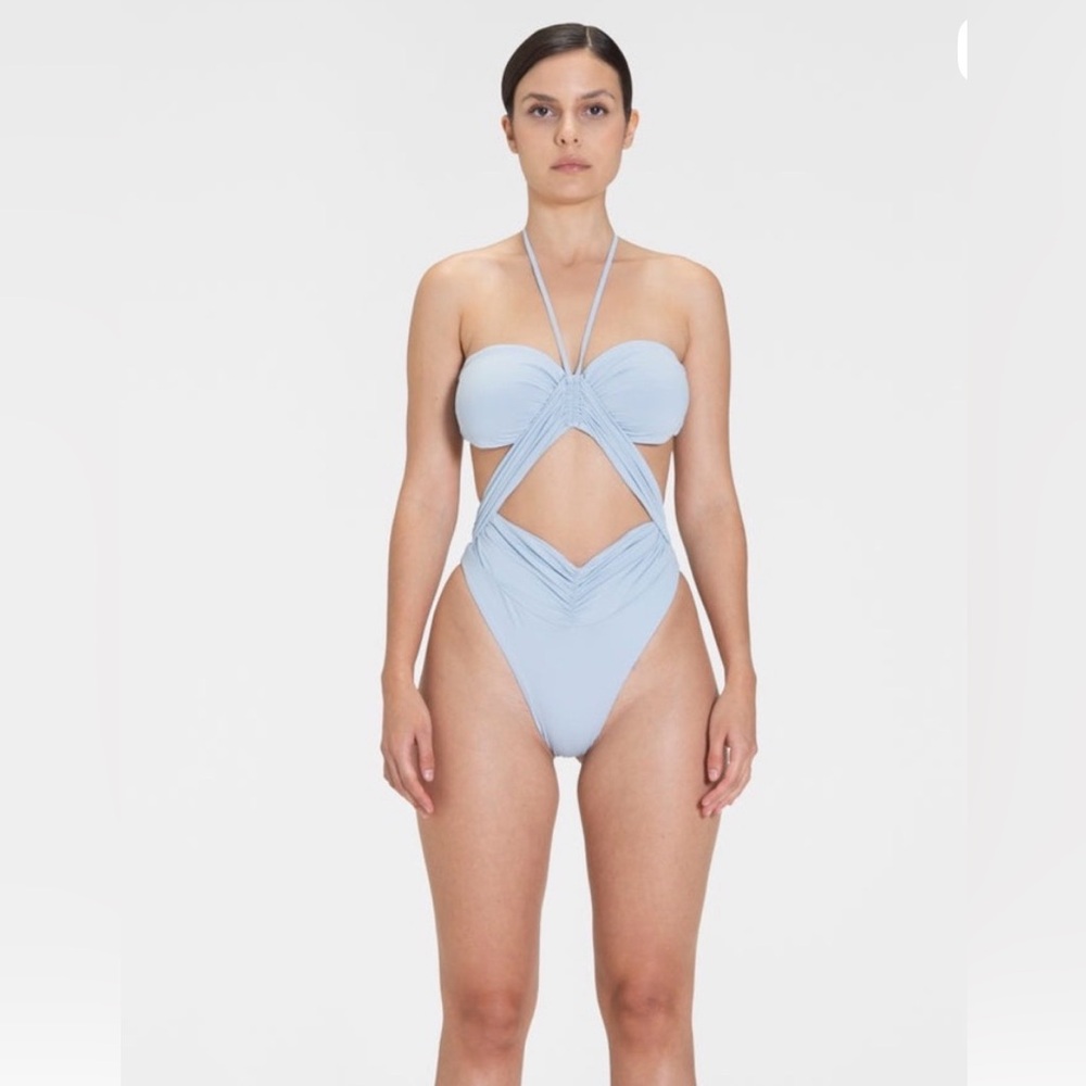 Riot Swim Light Blue Cutout One-Piece Swimsuit
